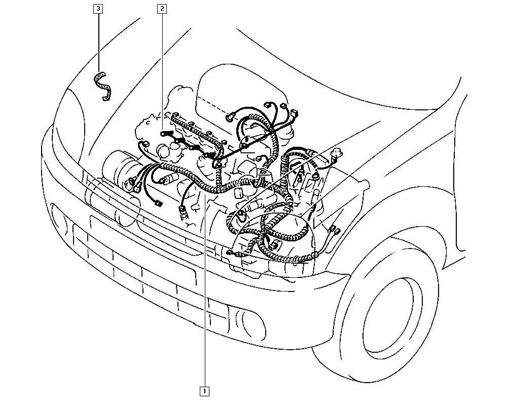 Рено кангу схема проводки Kangoo, FC0V, Upholstery - Electricity, 88 Wiring harness / Electrical wiring ha