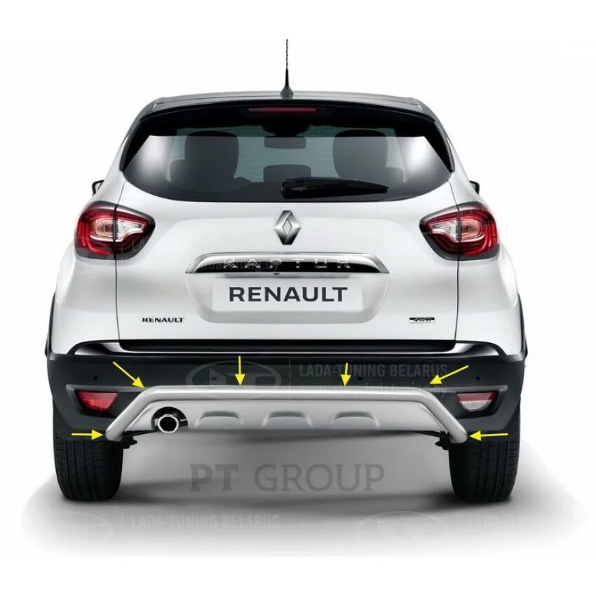 Рено каптур фото сзади Защита заднего бампера "Волна" Ø51 мм (НПС) на Renault KAPTUR с 2016