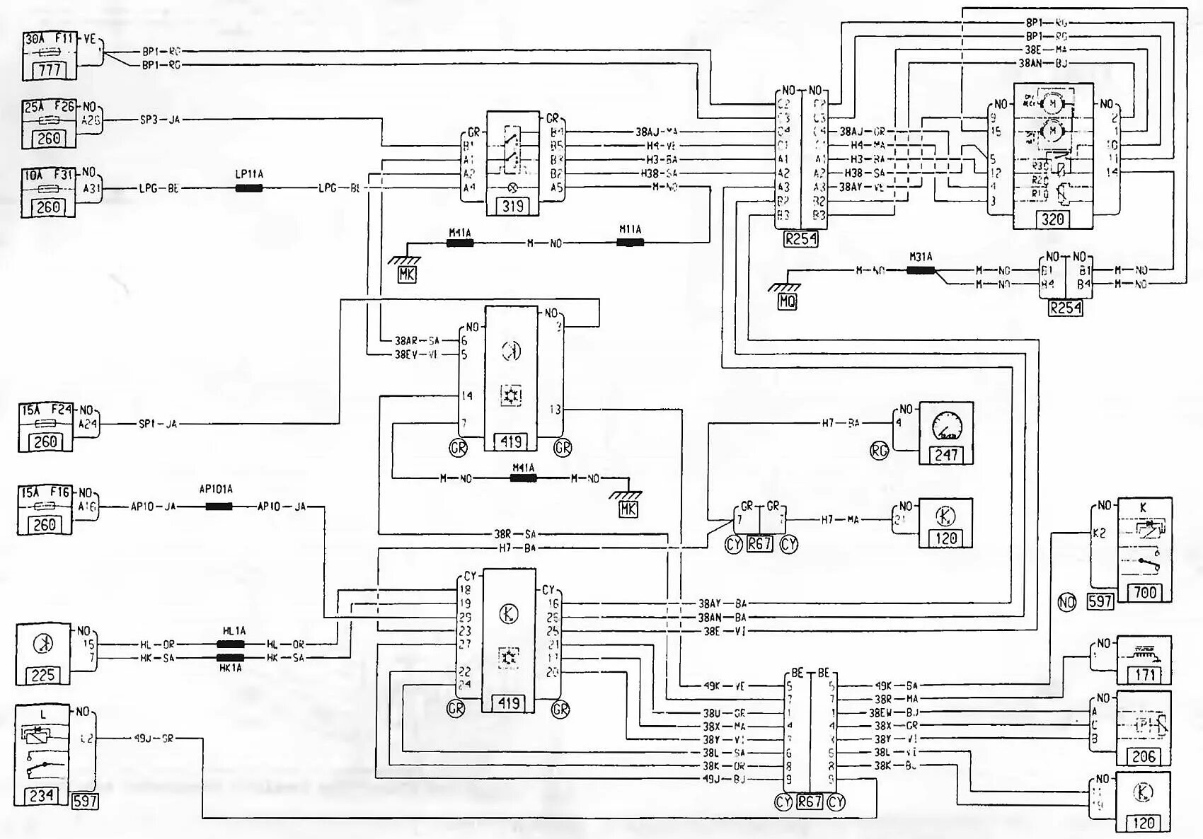 Рено колеос 2 дизель электрические схемы Air conditioning system with F8Q 632 engines (models since 2001) (Renault Kangoo