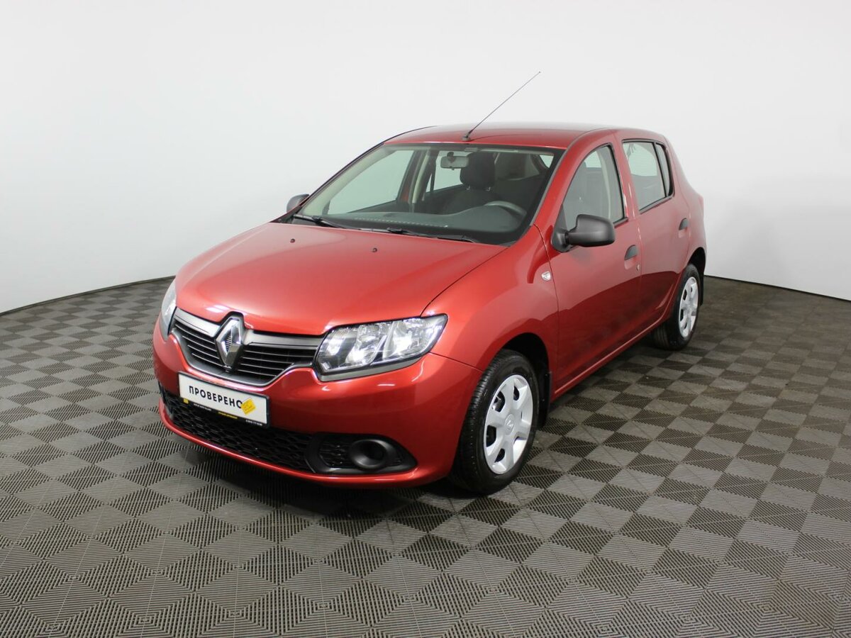 Рено красного цвета фото Купить б/у Renault Sandero II 1.6 MT (82 л.с.) бензин механика в Санкт-Петербург