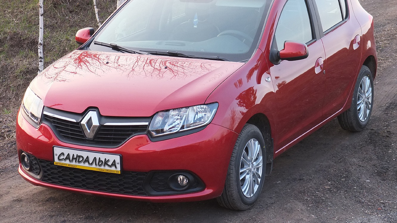 Рено красного цвета фото Renault Sandero 2G 1.6 бензиновый 2015 ➜ Сандалька ❦ красная ✔ на DRIVE2