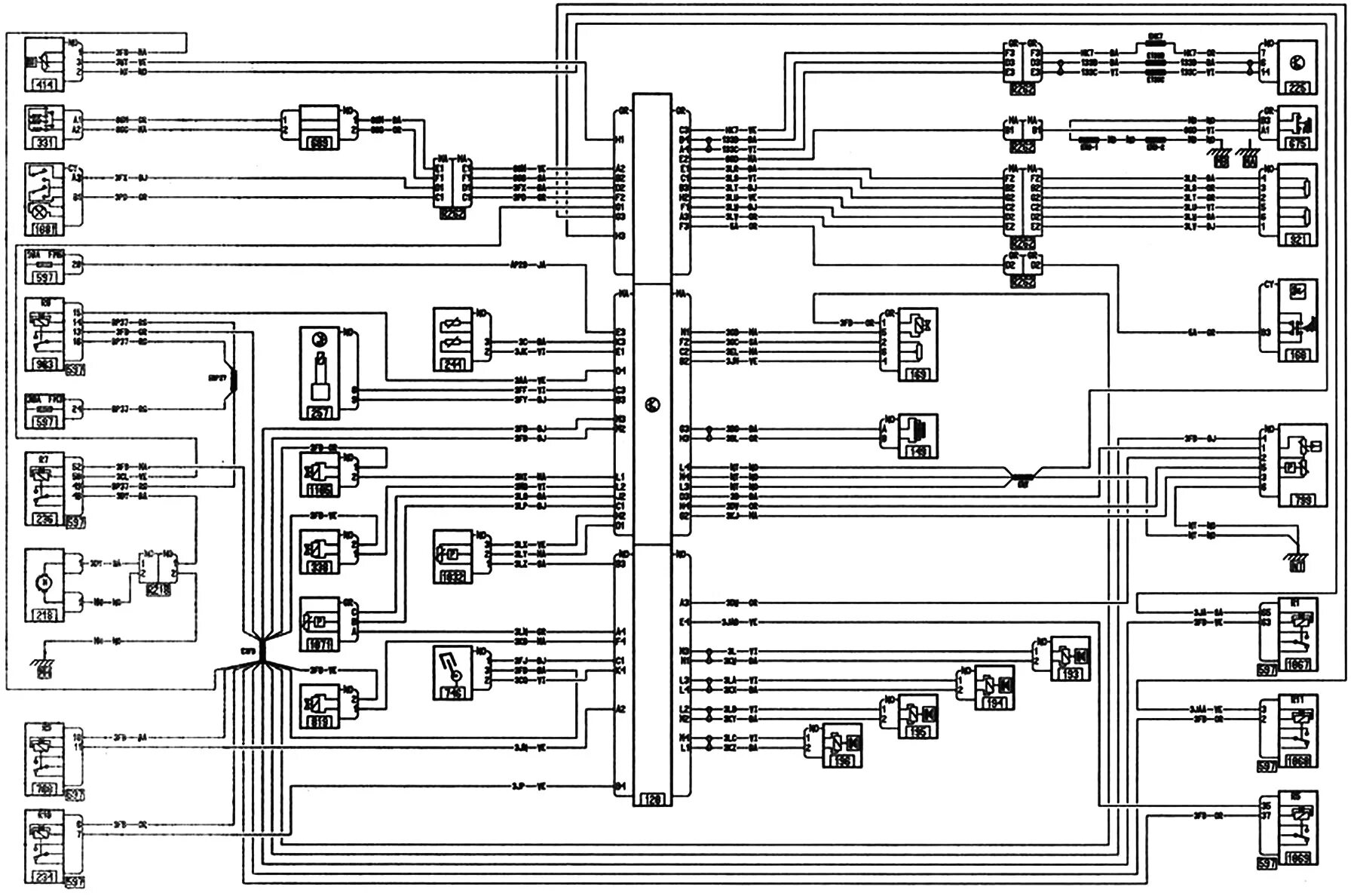 Рено лагуна 2 электрические схемы Scheme of the electronic injection system (F9Q engines) (Renault Laguna 2, 2001-