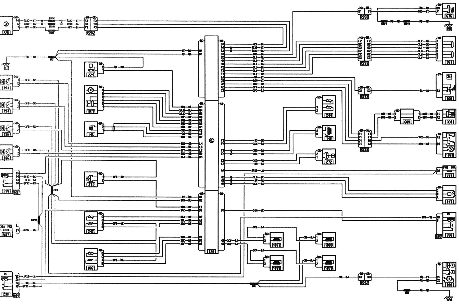 Рено лагуна 2 электрические схемы Scheme of the electronic injection system (K4M engine) (Renault Laguna 2, 2001-2