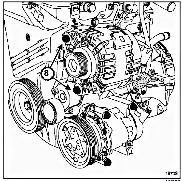 Рено лагуна 2 схема установки ремня генератора Схема приводного ремня рено сценик LkbAuto.ru