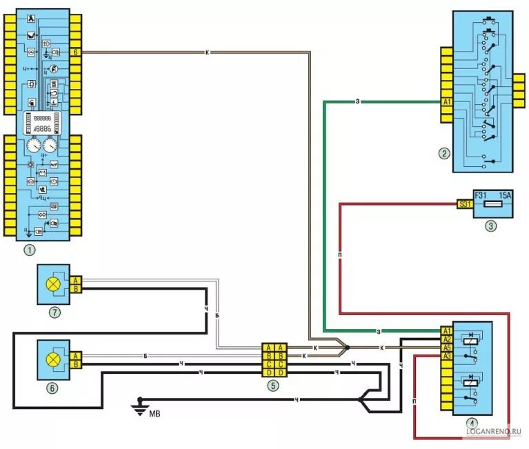 Рено логан 1 схема подключения фар Распиновка разъемов, электросхемы Renault Logan часть вторая - Renault Logan (1G
