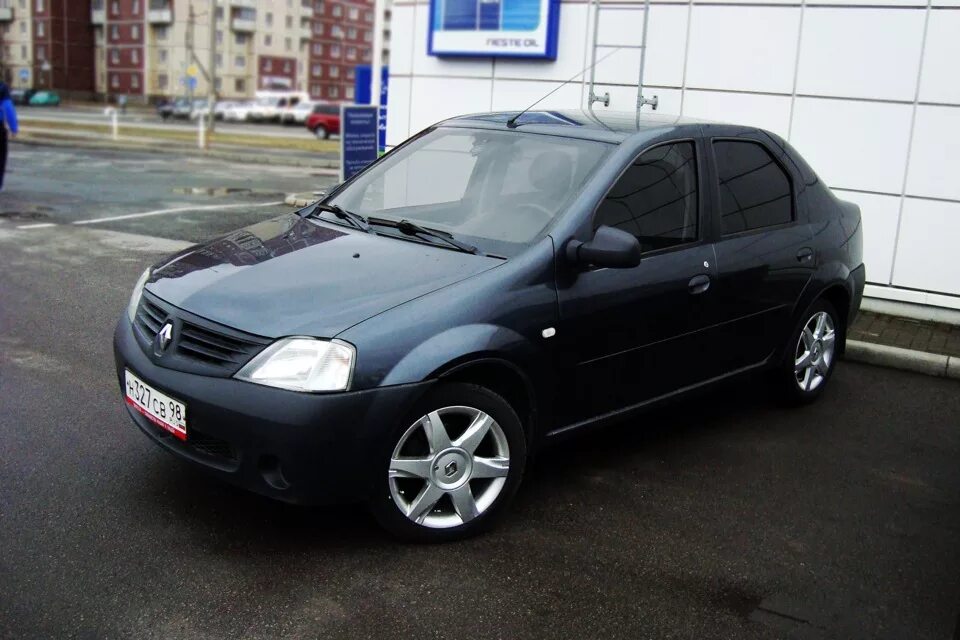 Рено логан черный тюнинг Летний вид - Renault Logan (1G), 1,4 л, 2007 года колёсные диски DRIVE2