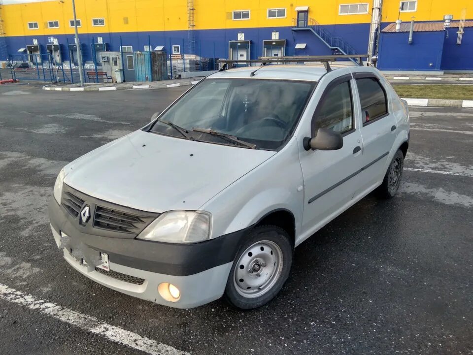 Рено логан серый фото Багажник на крышу 75кг - Renault Logan (1G), 1,4 л, 2006 года аксессуары DRIVE2