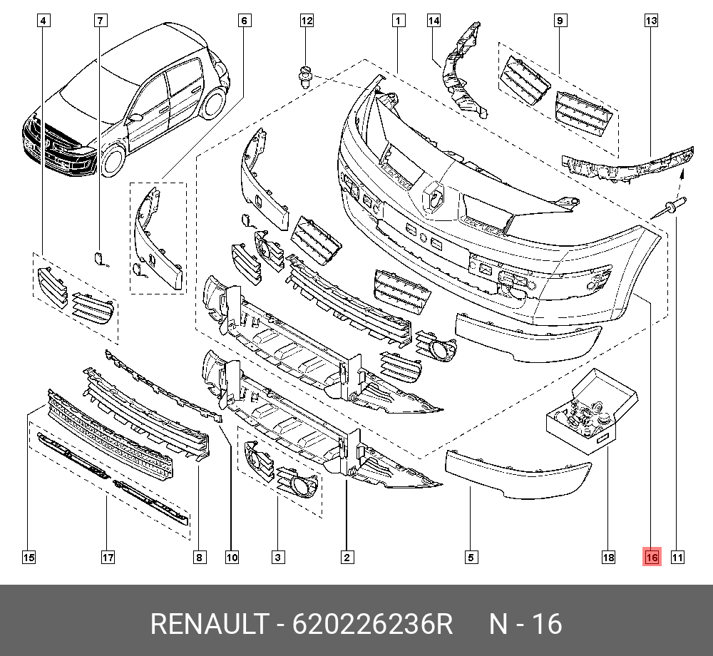 Рено меган 2 ремонт своими руками 620226236R БАМПЕР ПЕР (ПЛАС) RENAULT купить, цена в Екатеринбурге