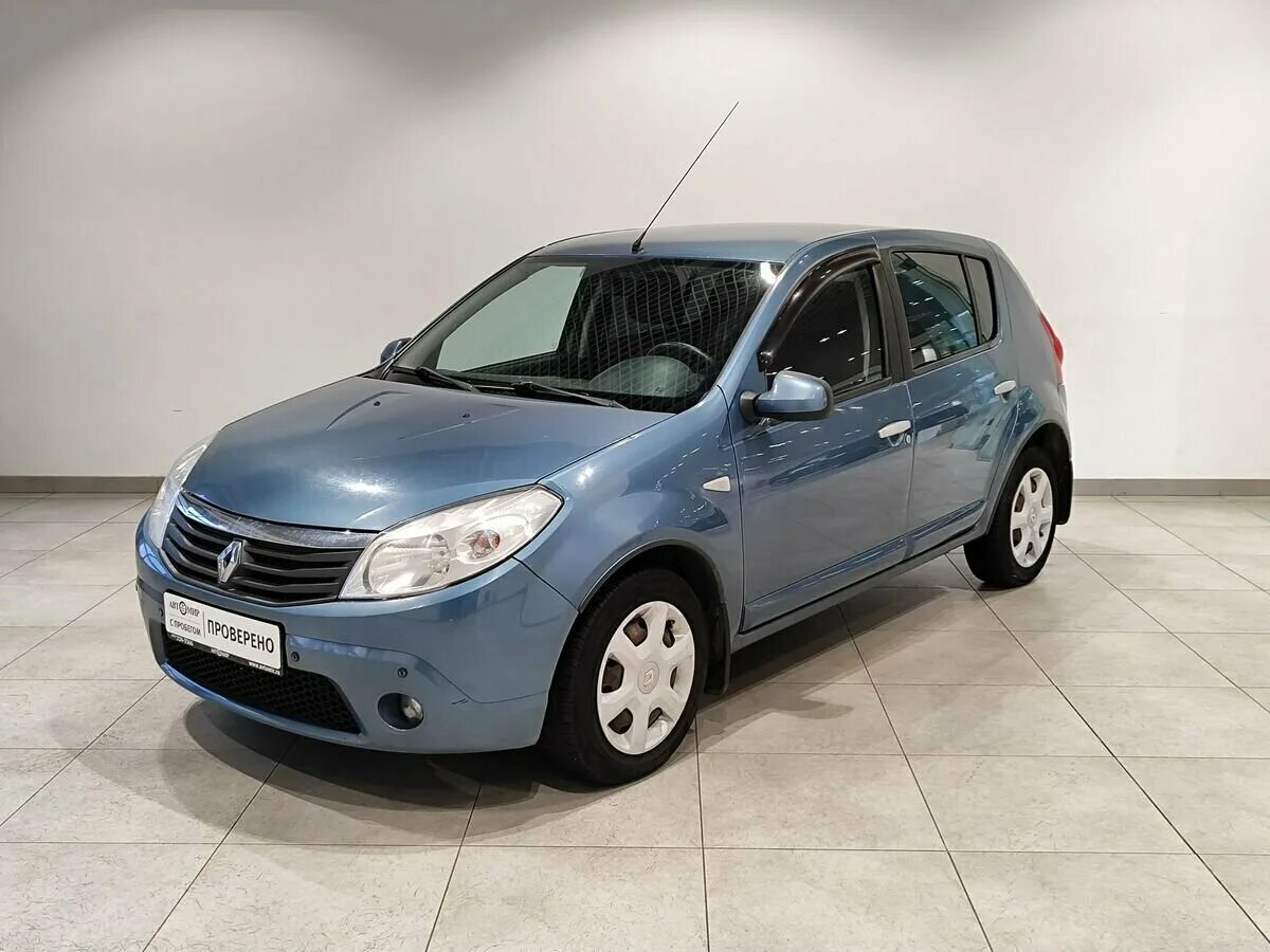 Рено сандеро 2012 фото Купить б/у Renault Sandero I 1.6 AT (103 л.с.) бензин автомат в Москве: синий Ре