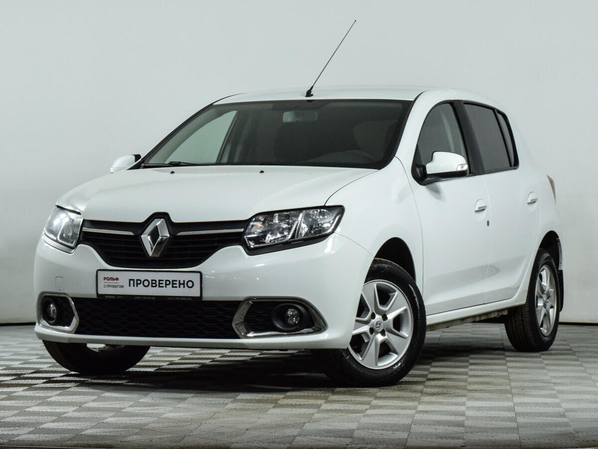 Рено сандеро 2016 фото Купить б/у Renault Sandero II 1.6 AMT (82 л.с.) бензин робот в Москве: белый Рен