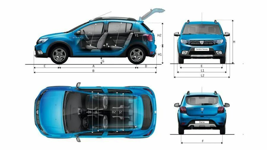 Рено сандеро размеры фото Dacia Sandero Stepway - Grafik der Fahrzeugabmessungen Dacia sandero, Autos, Mod