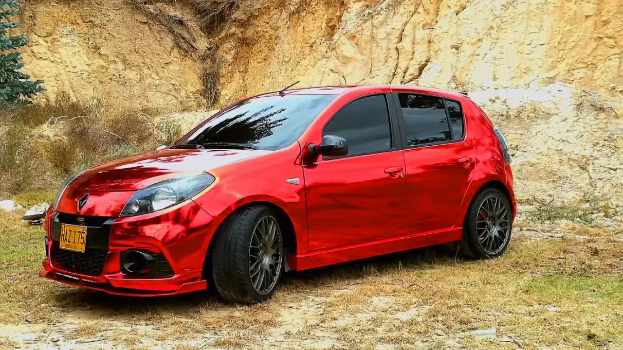 Рено сандеро тюнинг фото Sandero Turbo Rojo Cromo - YouTube