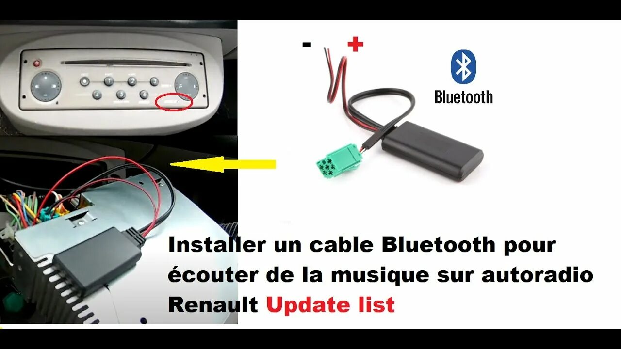 Рено сценик как подключить блютуз Installer un cable bluetooth sur autoradio Renault update list pour écouter de l