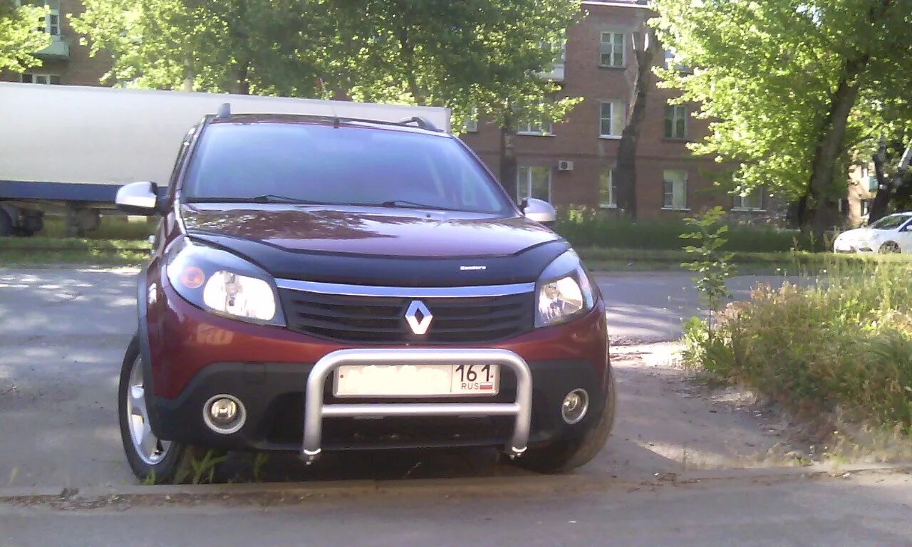 Рено степвей 1 тюнинг Кенгурятник завершение эпопеи ;-) - Renault Sandero Stepway (1G), 1,6 л, 2014 го