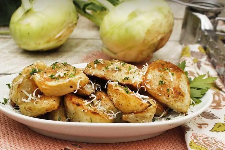 Репа рецепты блюд с фото Turn Up the Flavor With This Easy Roasted Kohlrabi & Parmesan Recipe! Vegetables