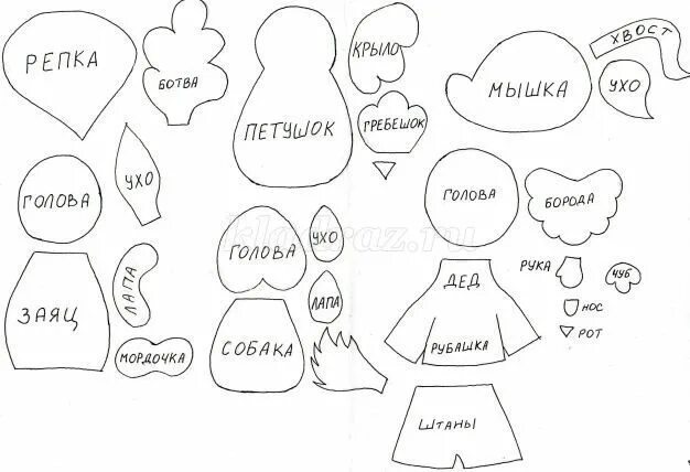 Репка сшить своими руками выкройки Пальчиковый театр из фетра своими руками. Шаблоны. Мастер-класс с фото Milka, Ma