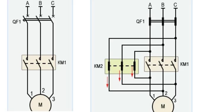 Реверс схема подключения трехфазного Реверсивный магнитный пускатель: подключение и запуск, настройка реверса