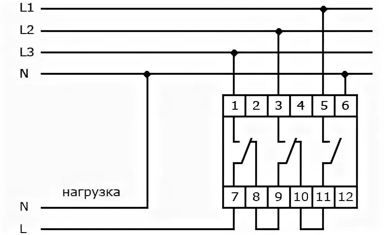 Реверсивный переключатель 3 х фазный схема подключения Подключение переключателя фаз
