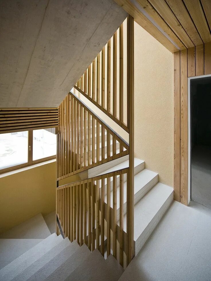 Рейки на лестнице фото Gallery of Alpine Ski Apartments / OFIS arhitekti - 10 Staircase design, Stairs 