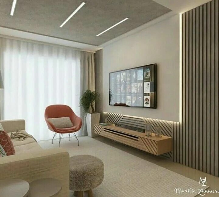 Рейки в дизайне интерьера гостиной Pin by Vaveyla . on oturma odası Living room tv, Living room design modern, Ceil