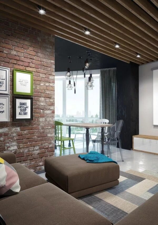 Рейки в стиле лофт Three Creative Lofts Fit for Stylish Artists Industrial apartment decor, Apartme