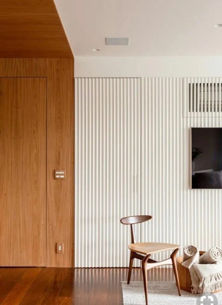 Рейки в цвет стен в интерьере Pin by uselesslittlethings on F Furniture Apartment interior, Retro interior des