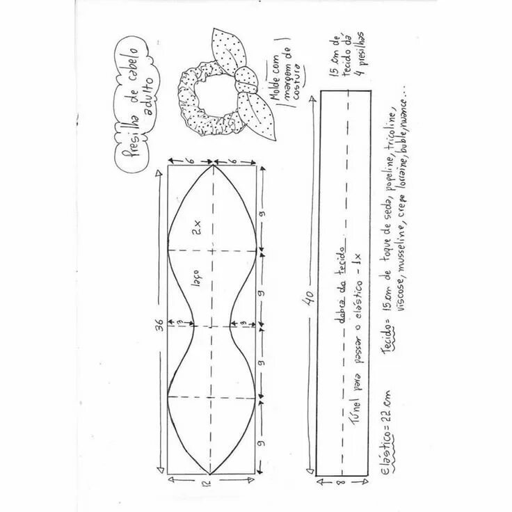 Резинка из ткани выкройка Pin de luciana en Laços Tutoriales de costura, Bricolaje de artesanía casera, Cr