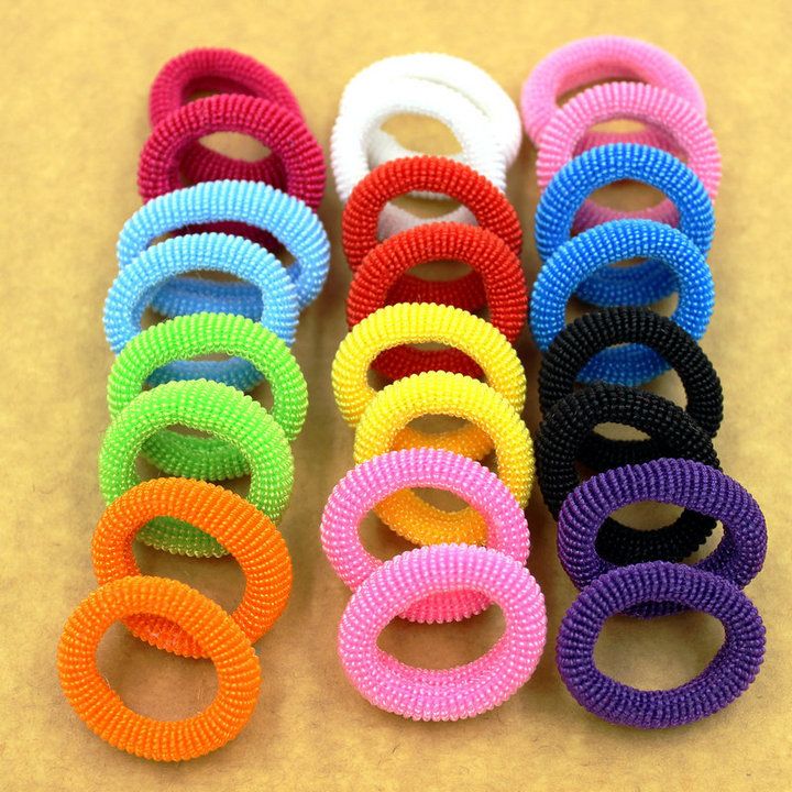 Резинки фото схема New Fashion 80pcs/bag 30mm Colorful Child Kids Bright Hair Holders Rubber Bands 