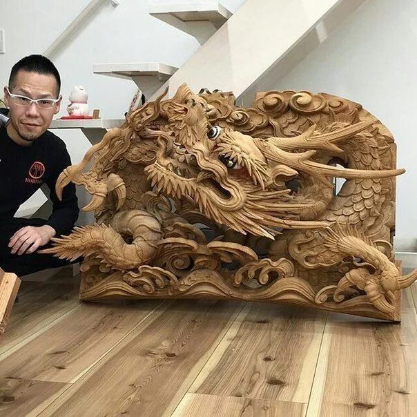 Резные работы из дерева фото резьба по дереву Dragon sculpture, Carving, Wooden art