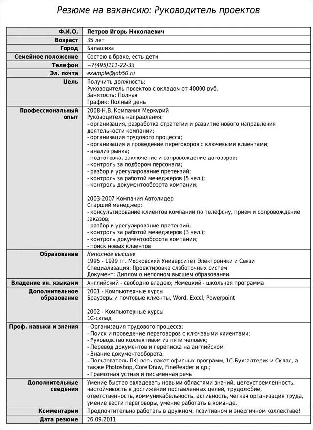 Резюме на работу образец 2024 без фото Резюме регионов