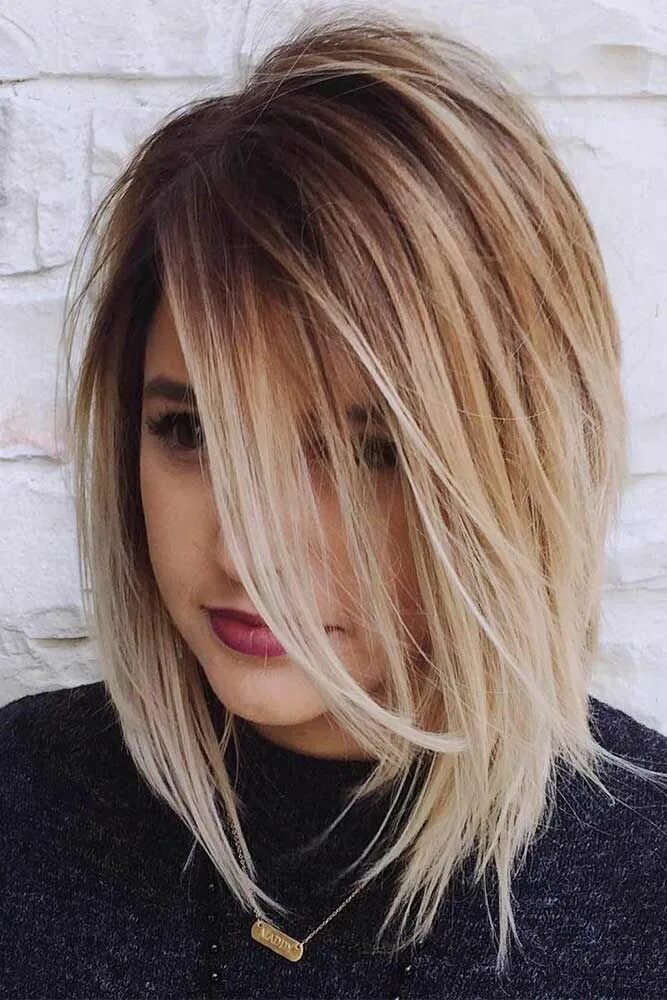 Рваная каре без челки фото 104 Chic Medium-Length Layered Haircuts For Your Trendy Look in 2024 Straight bl