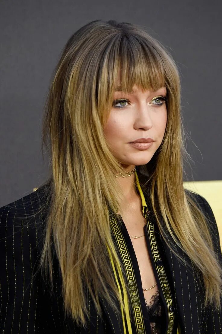 Рваная стрижка на длинные без челки Pin by Morgan Leach on GIGI HADID Hairstyles with bangs, Hair styles, Long hair 