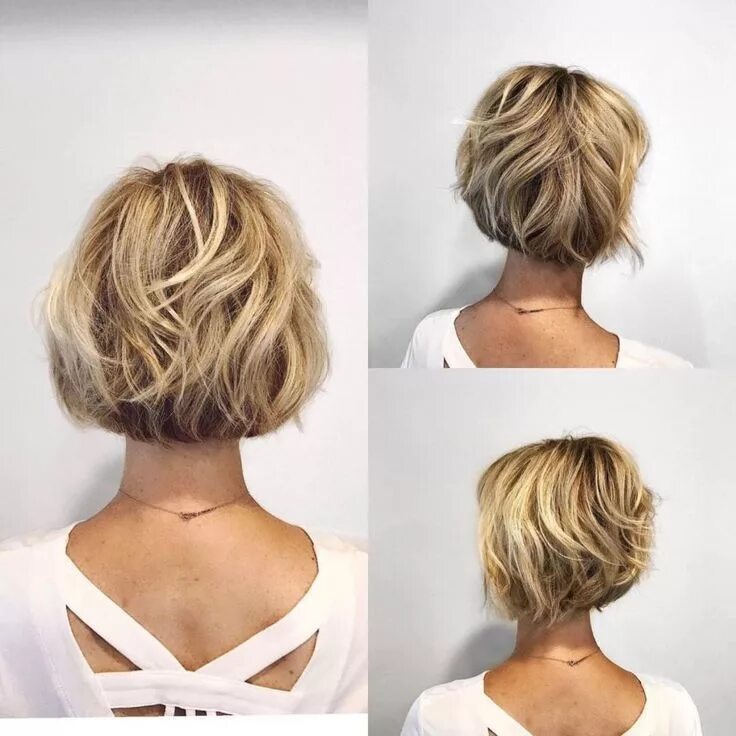 Рваное каре фото сзади и спереди Short Wavy Dimensional Bob Short bob hairstyles, Thick hair styles, Bob hairstyl