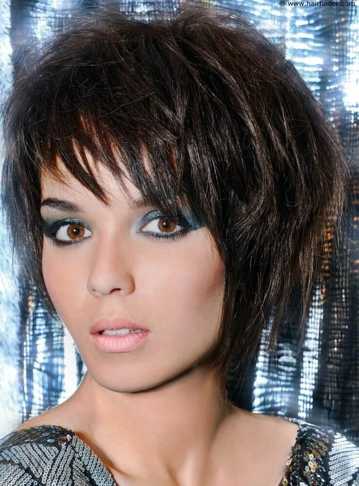 Рваные челки на короткие волосы фото Fashionable Hot Hairstyle Short Layered Straight 100% Indian Human Hair Wig: M.W