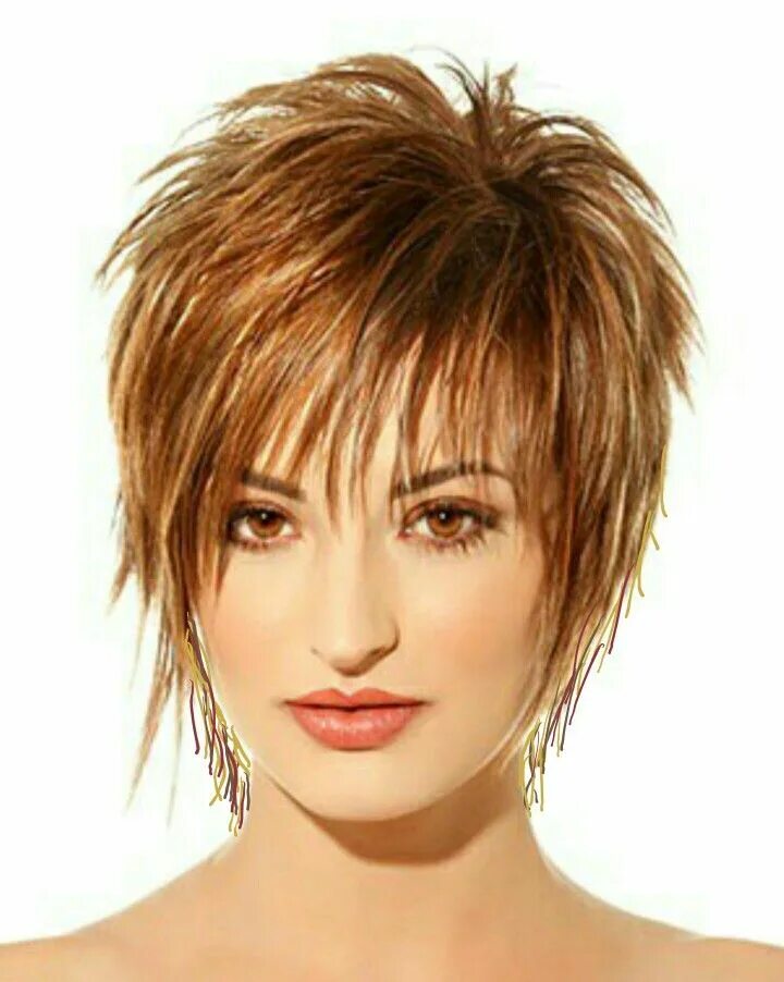 Рваные стрижки на короткие волосы для женщин Added length to sides Short summer hair, Short shag hairstyles, Thick hair style