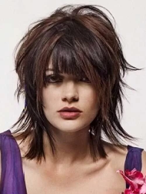 Рваные стрижки на средние волосы без 20 Cool Shaggy Bob with Bangs Bob-Hairstyle.Com Shaggy short hair, Medium hair s